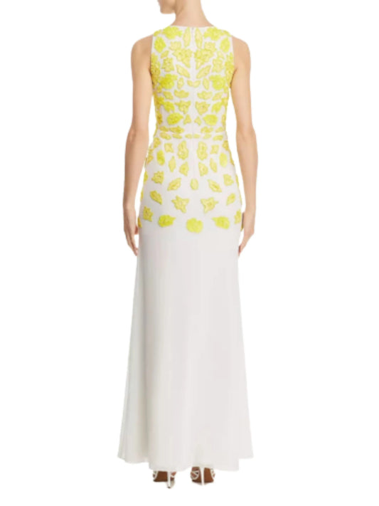 Vestido Largo sin mangas bordado. - Escorpio Boutique