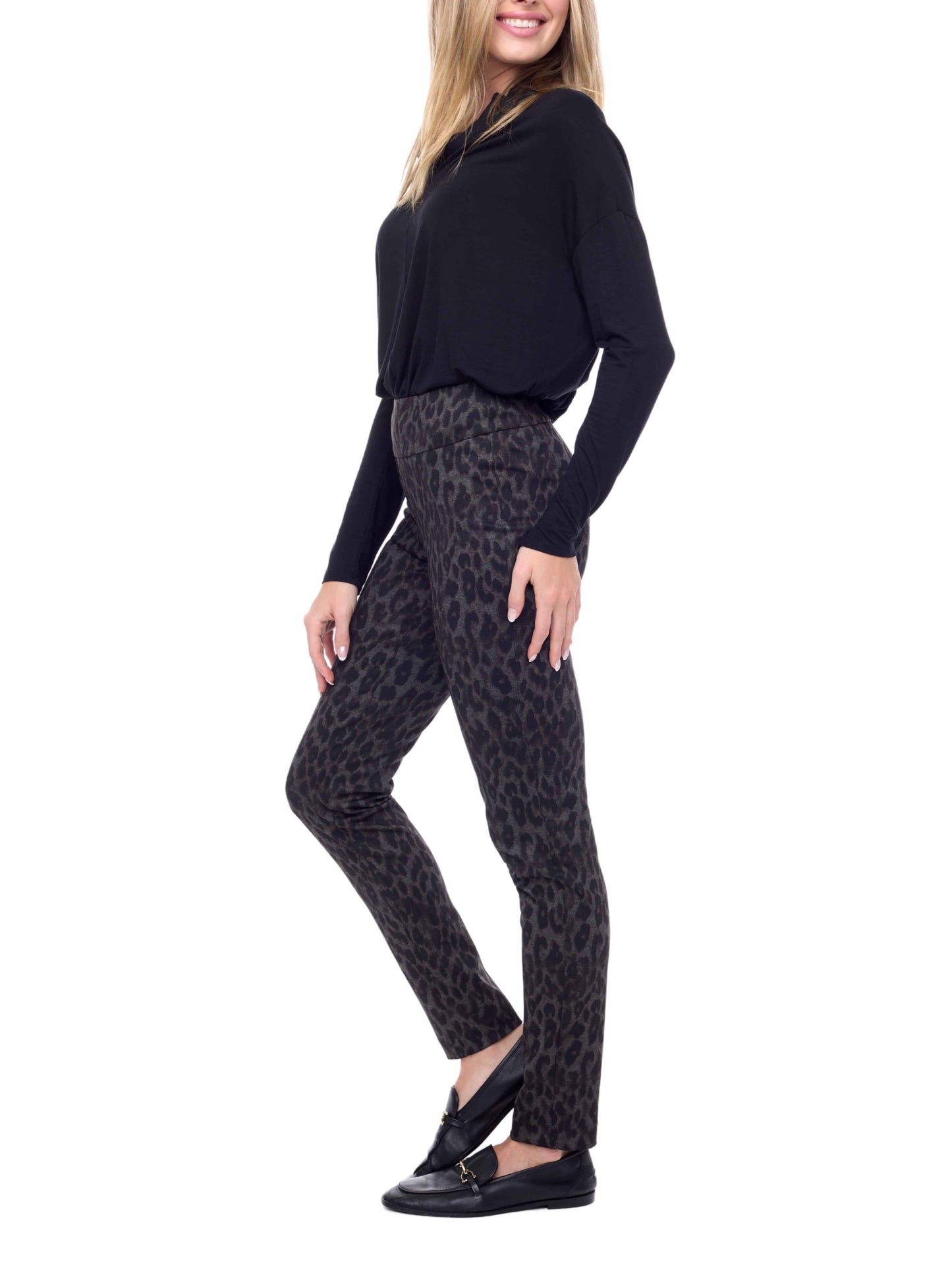 Pantalón de control abdominal con print de cheeta