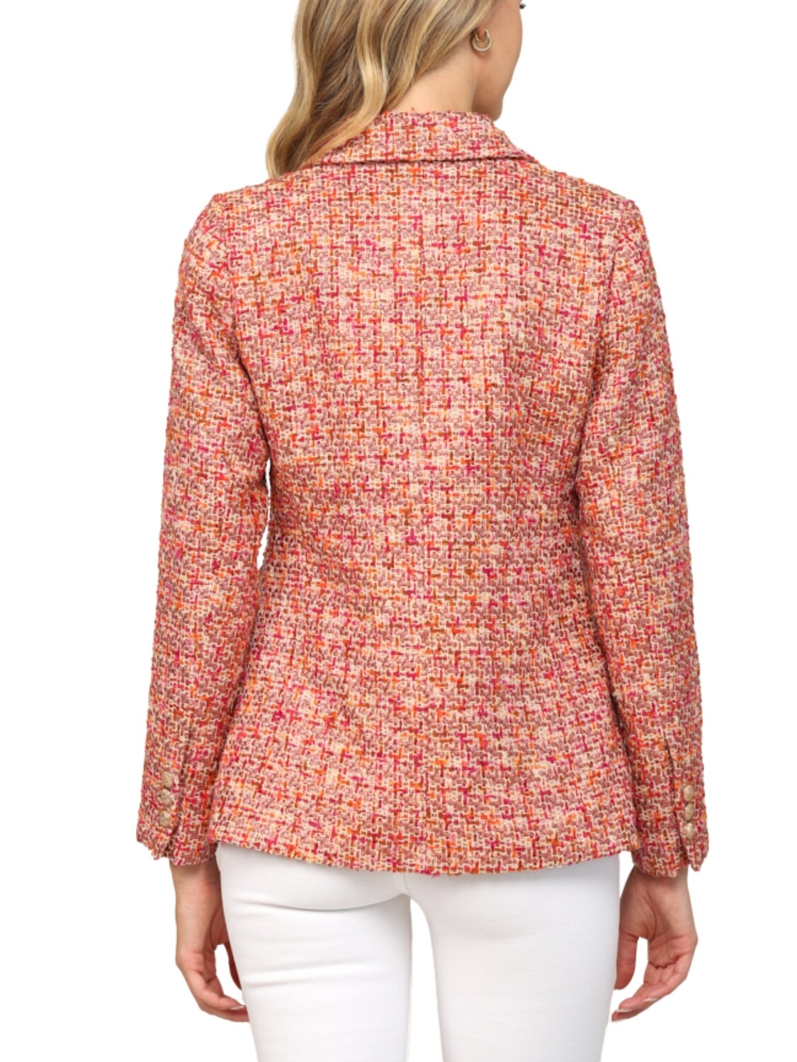 Saco cruzado de tweed.