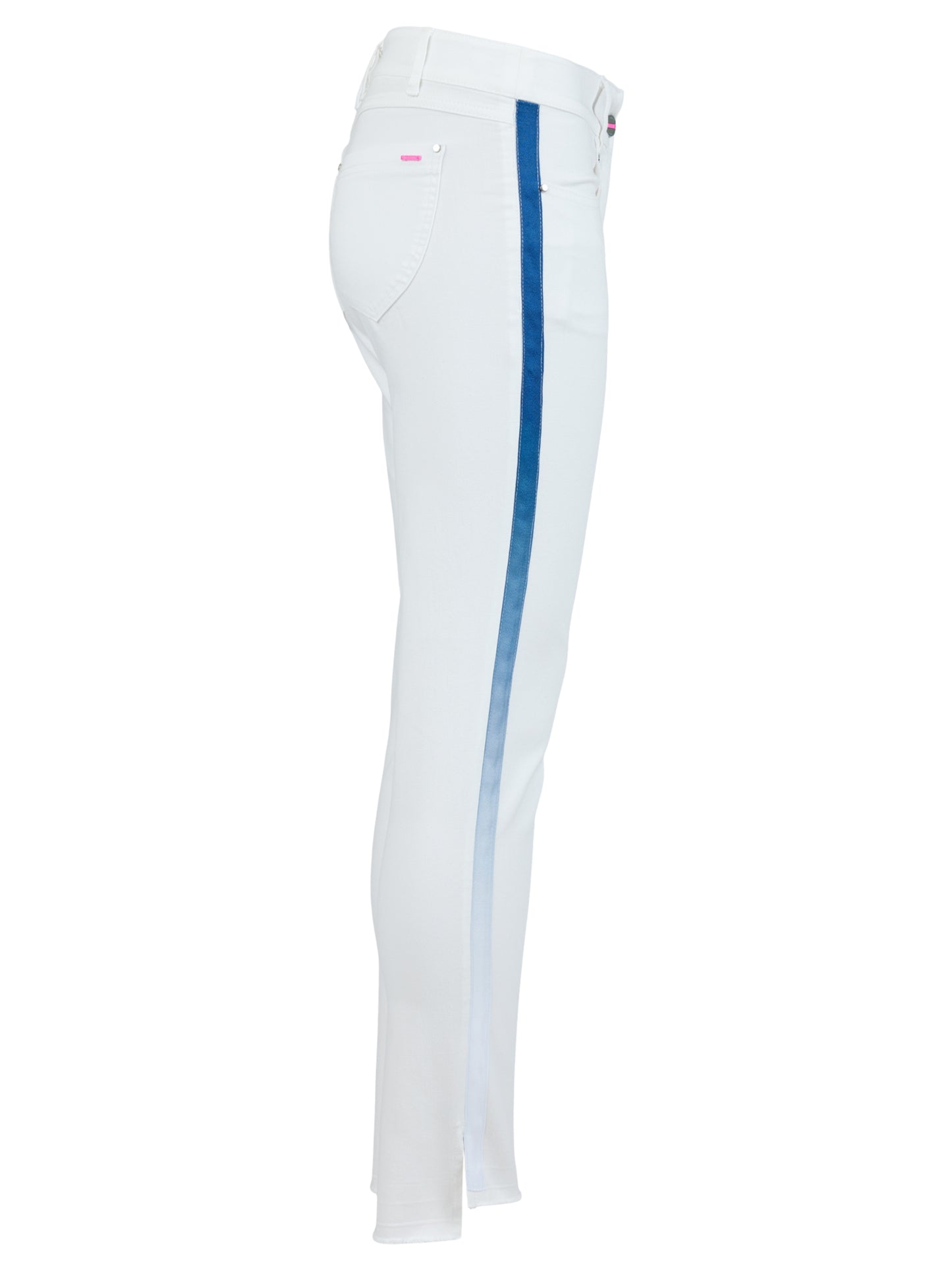 Jeans corte slim con linea lateral.