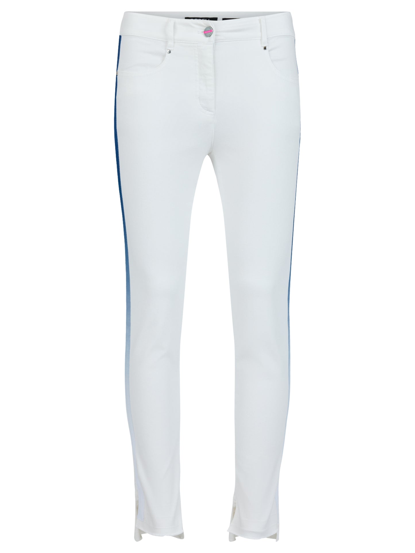 Jeans corte slim con linea lateral.