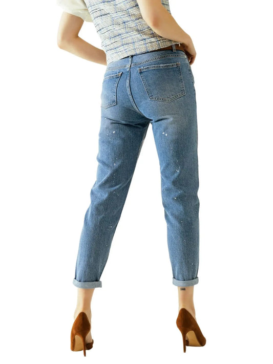 Jeans metálicos corte slim - Escorpio Boutique