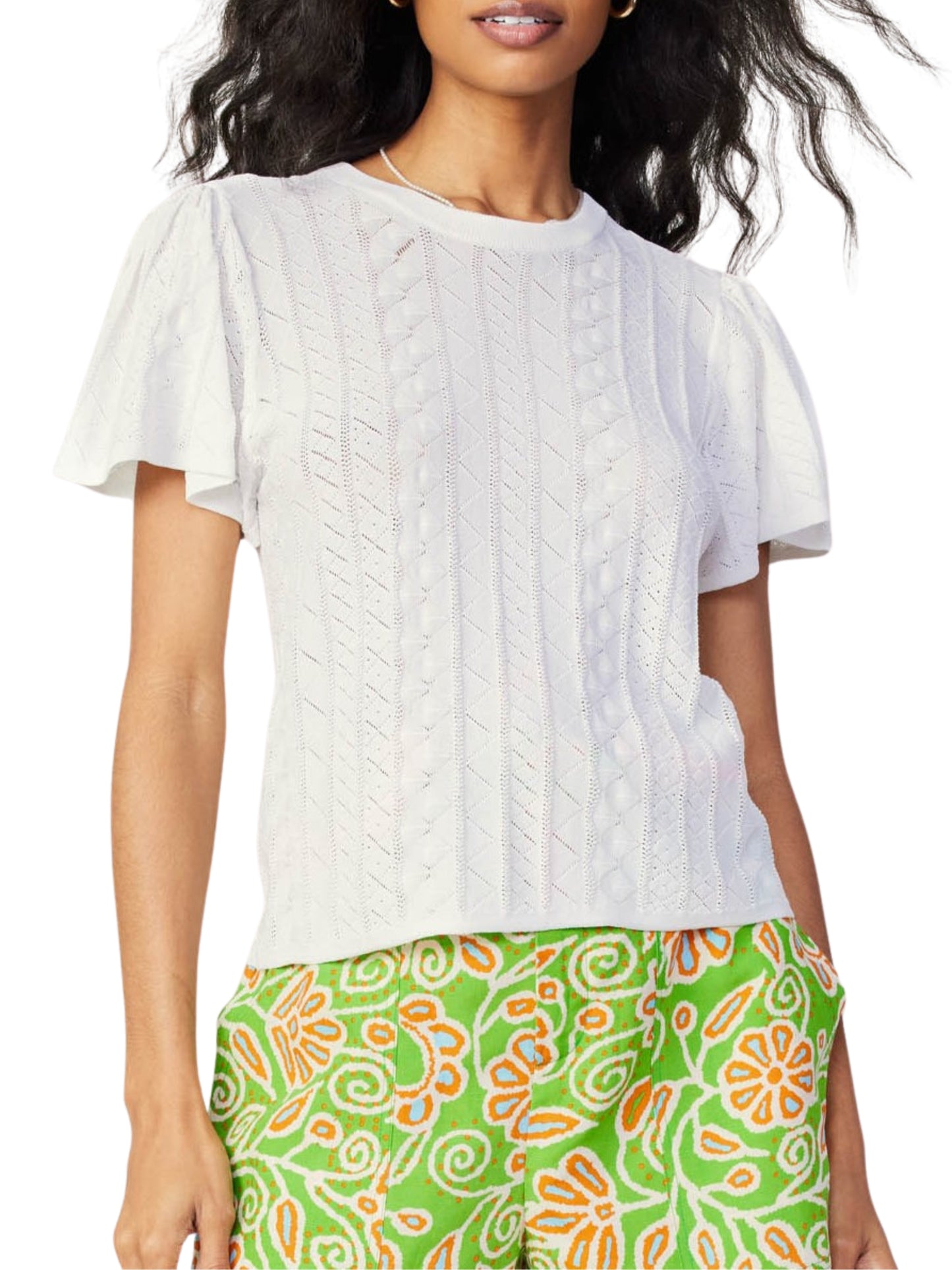 Blusa de punto con manga corta.