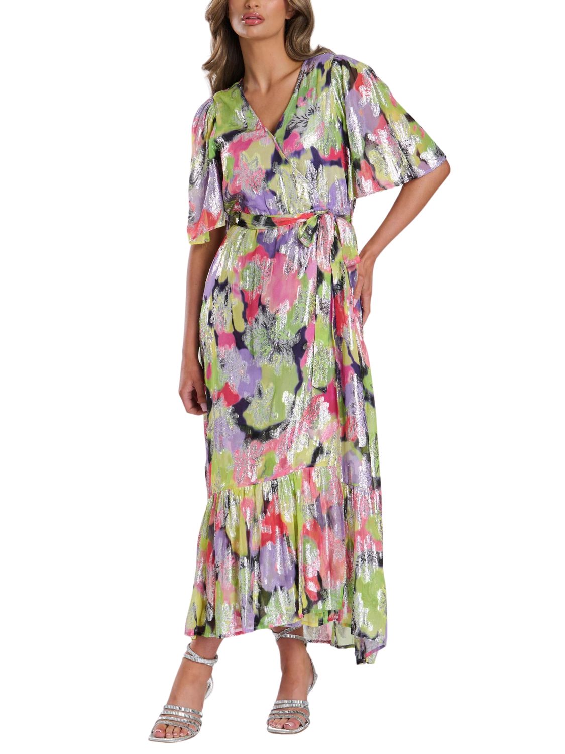 Maxi vestido de manga corta