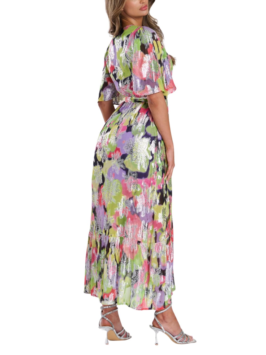 Maxi vestido de manga corta