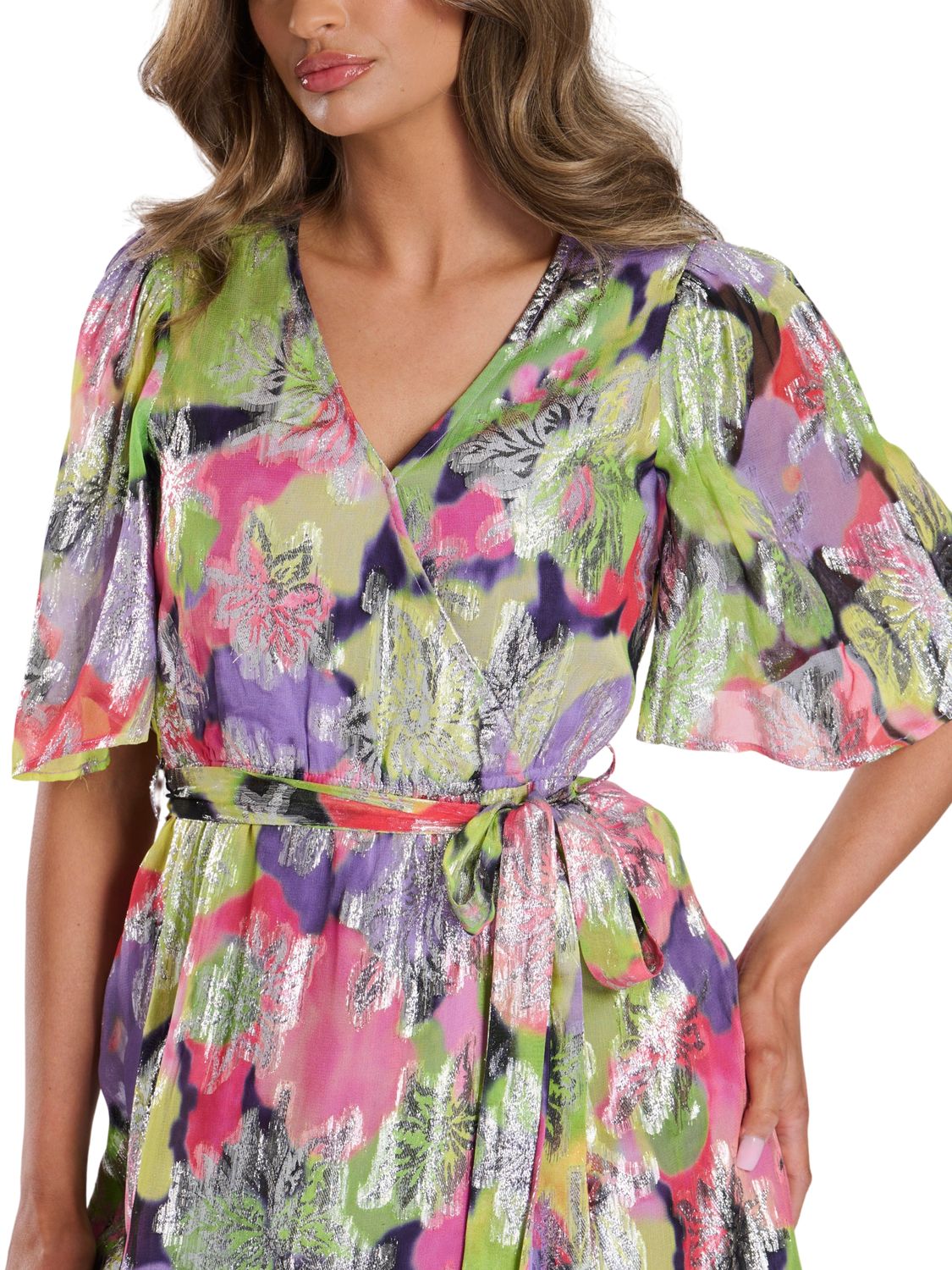 Maxi vestido de manga corta