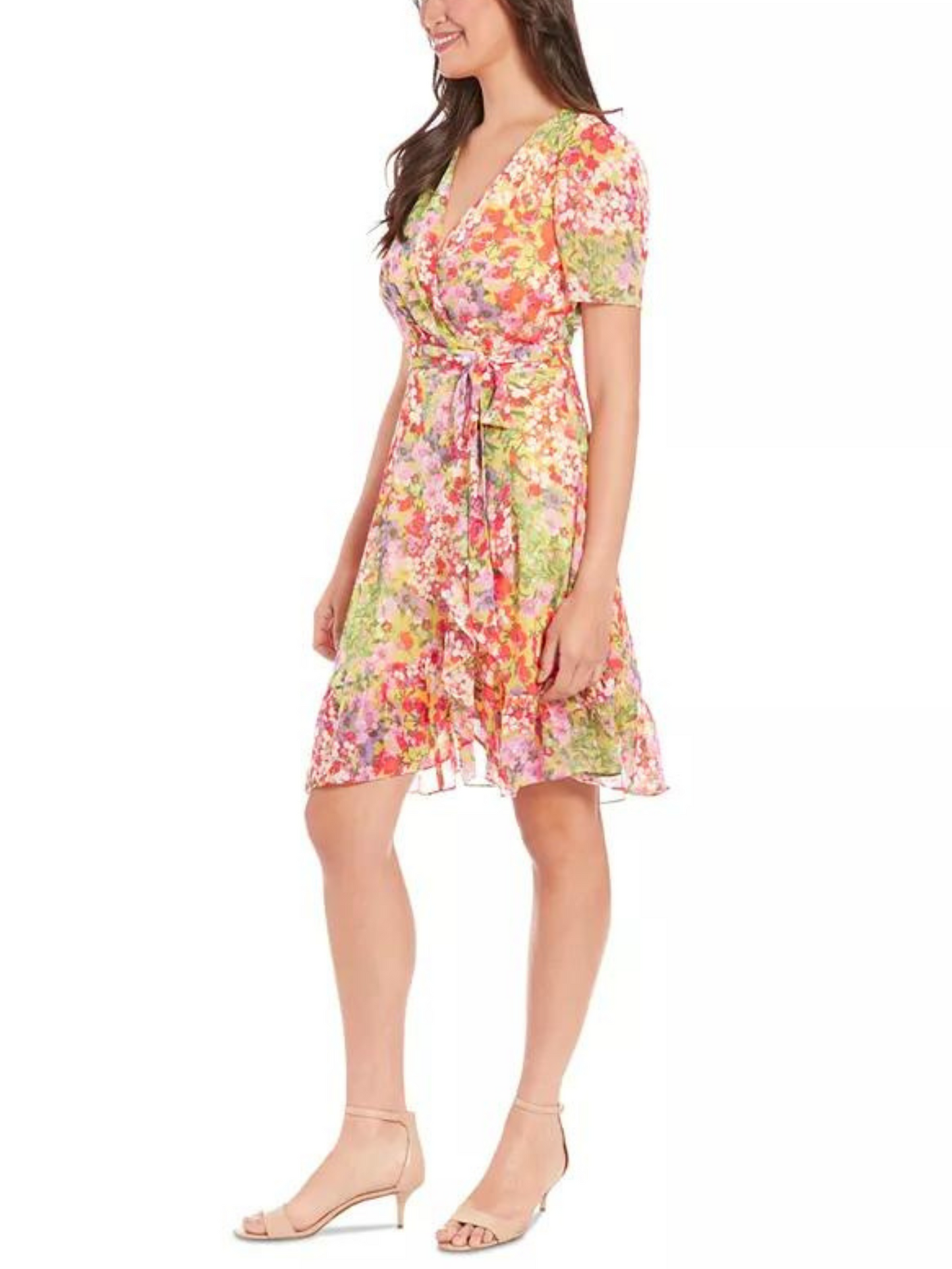 Vestido corto con escarola