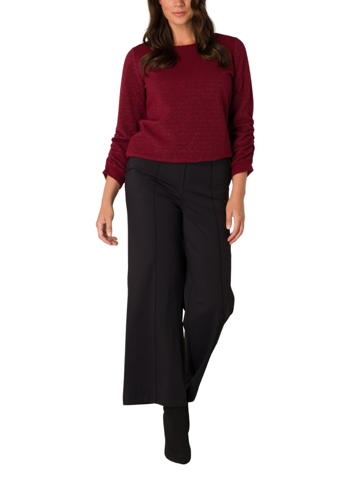 Sweater de punto con fibra metálica