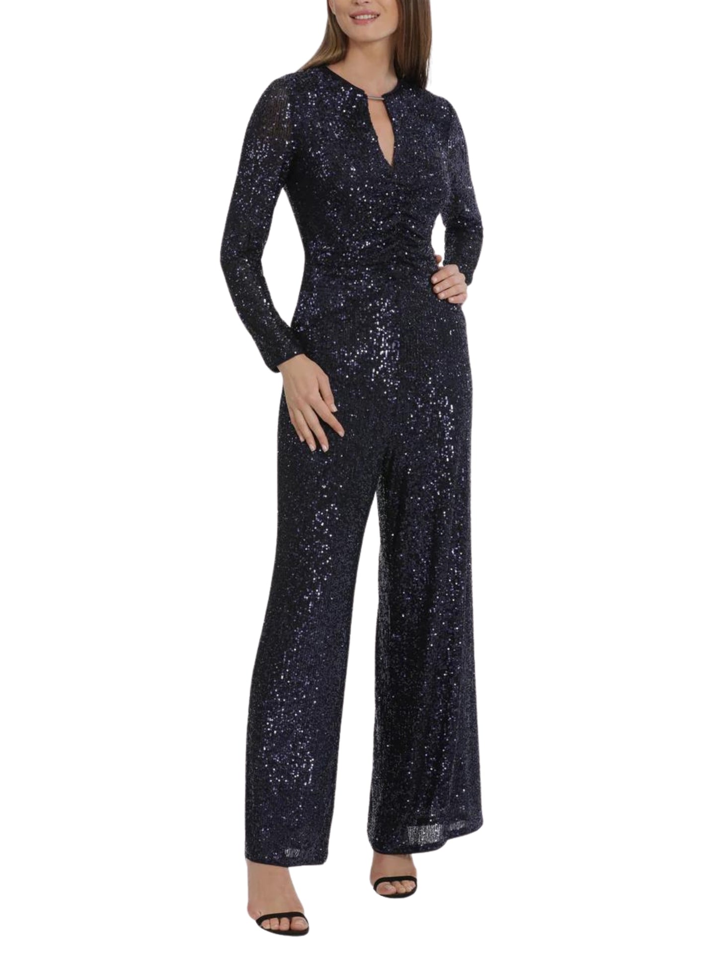 Jumpsuit de lentejuela con manga larga