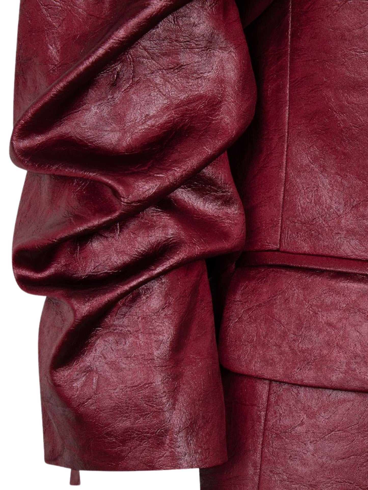 Blazer metálico de piel vegana efecto arrugado