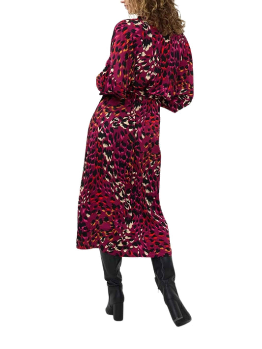 Vestido midi en animal print - Escorpio Boutique