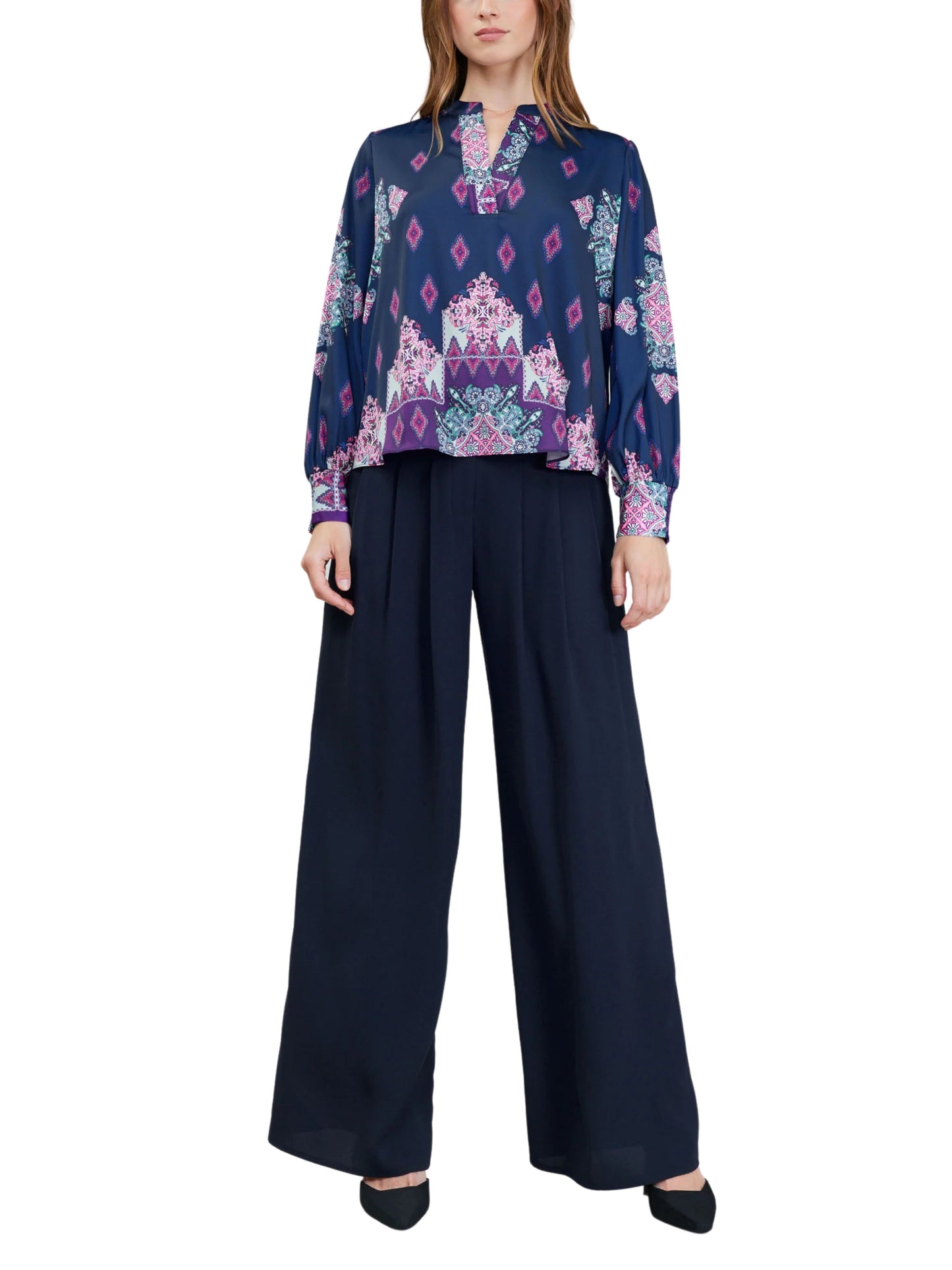 Blusa de manga larga multi color