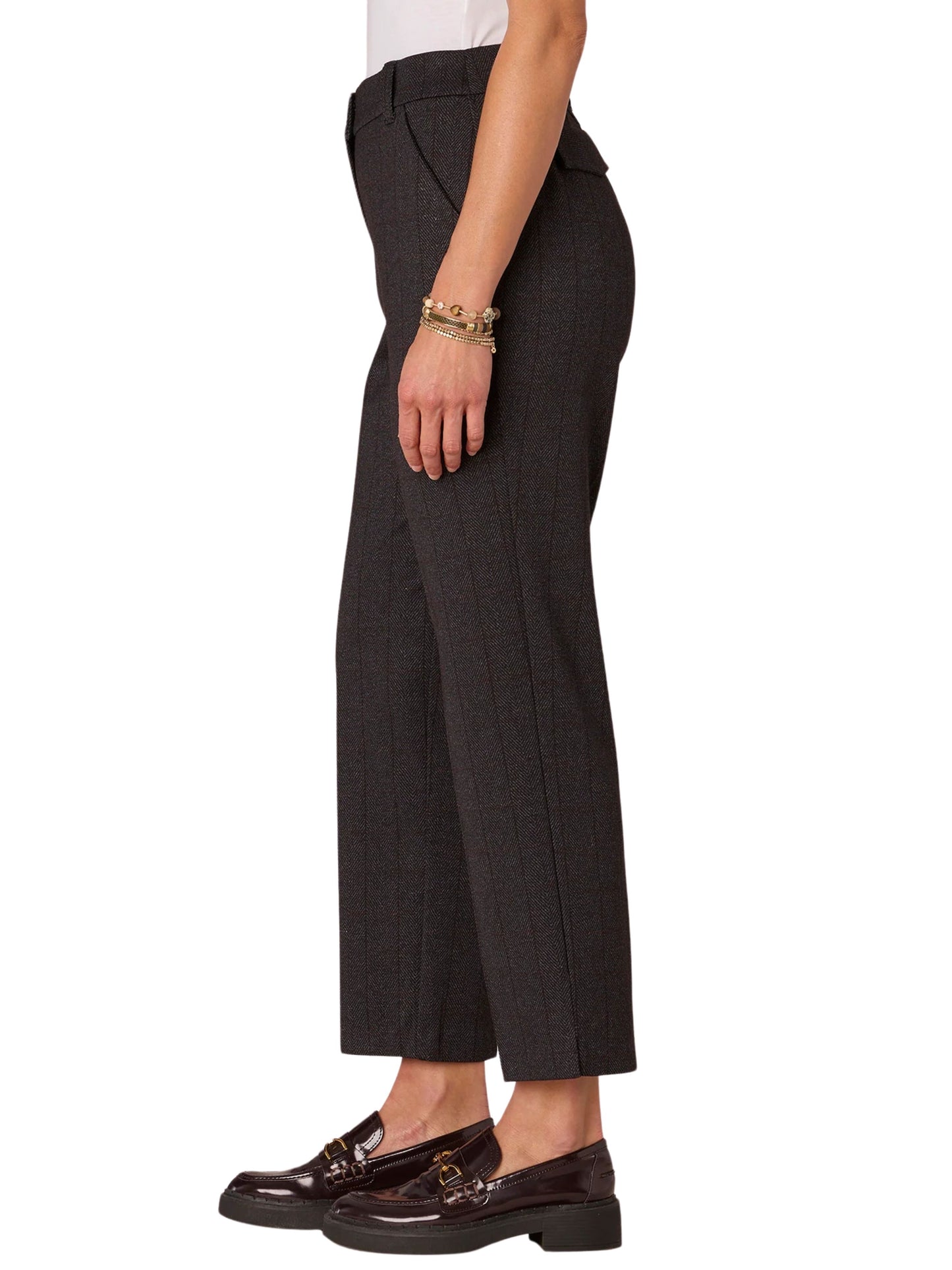 Pantalón de ponte a cuadros con control abdominal.