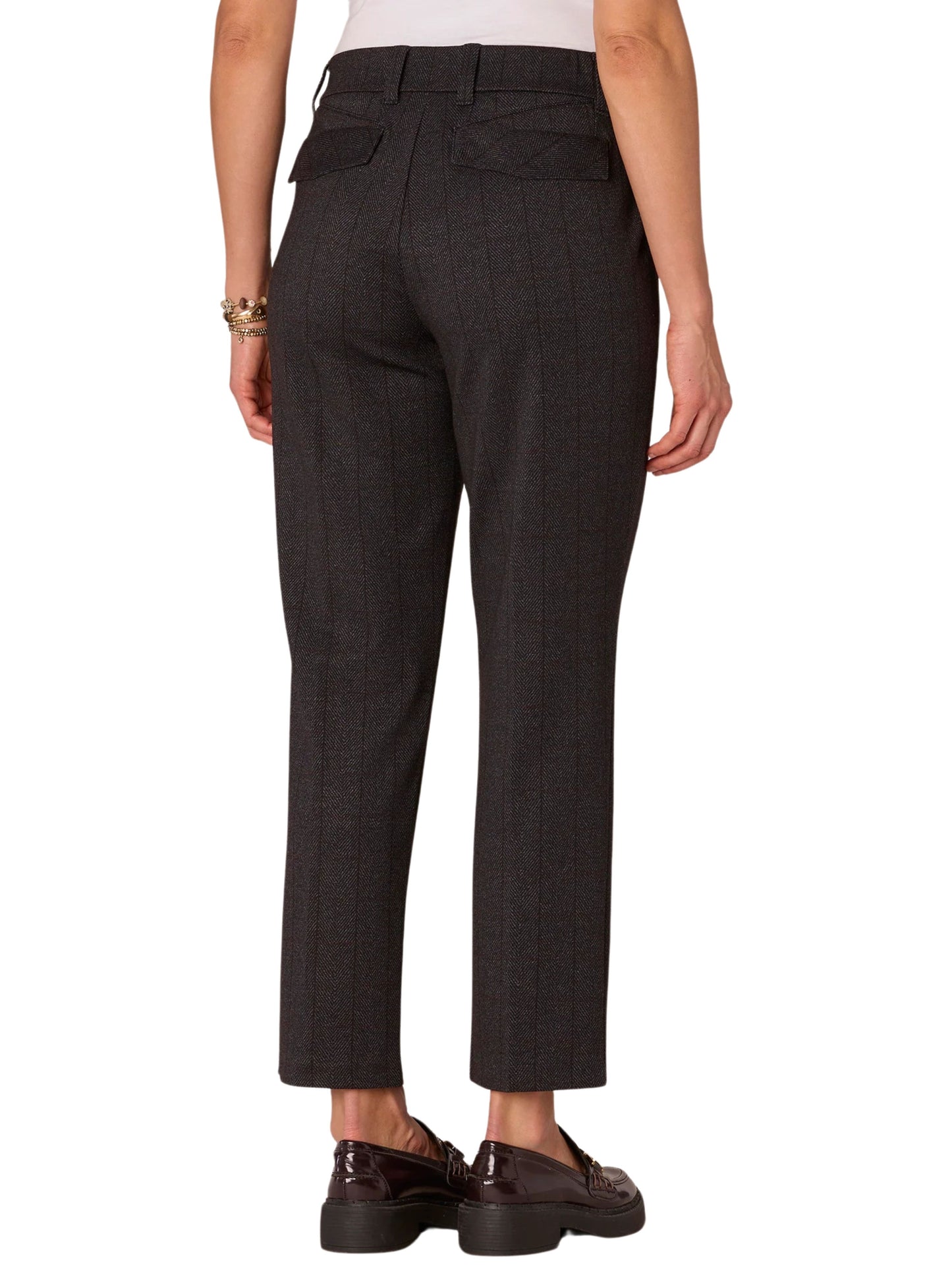 Pantalón de ponte a cuadros con control abdominal.