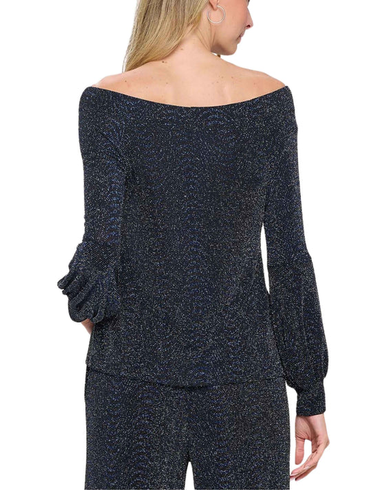 Blusa de gliter con hombros descubiertos - Escorpio Boutique