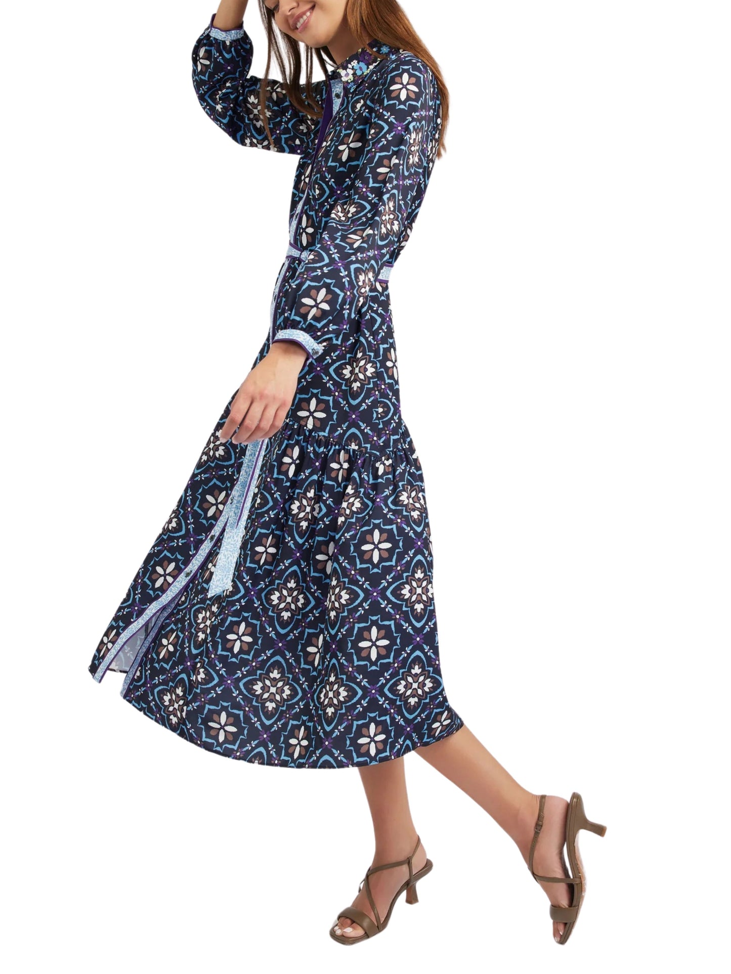 Vestido midi de manga larga