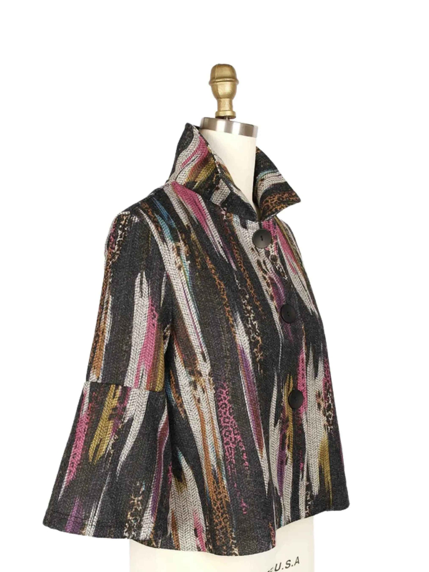 Abrigo corto multicolor manga campana - Escorpio Boutique