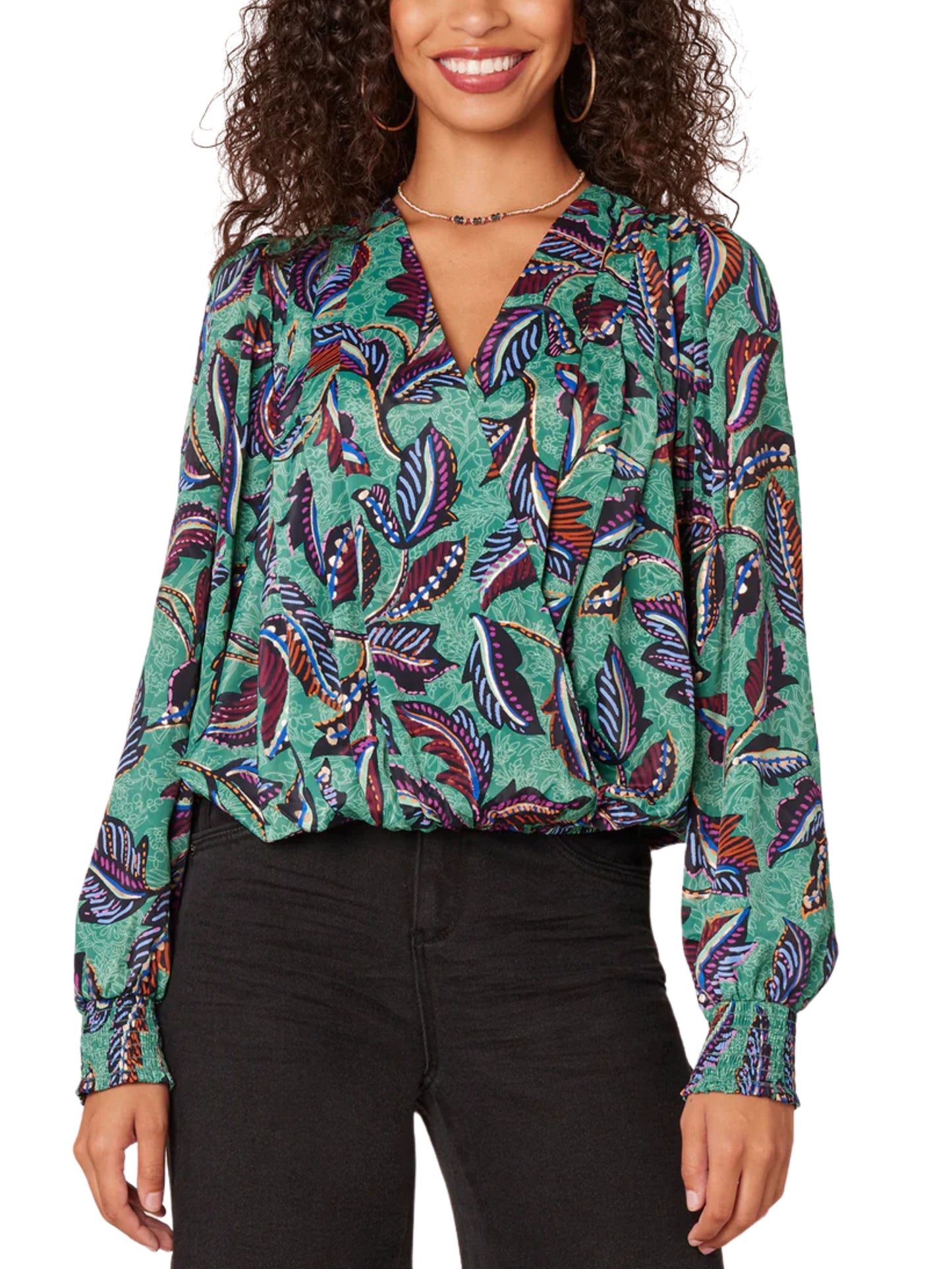 Blusa multicolor de manga larga