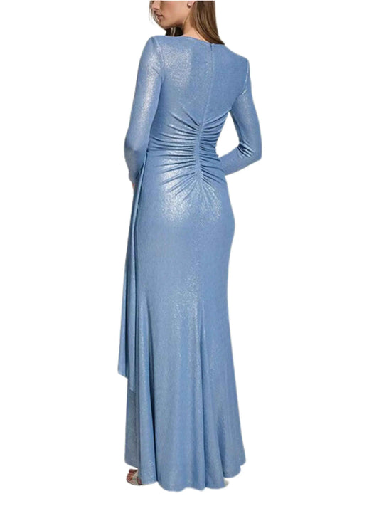 Vestido largo metálico de manga larga - Escorpio Boutique