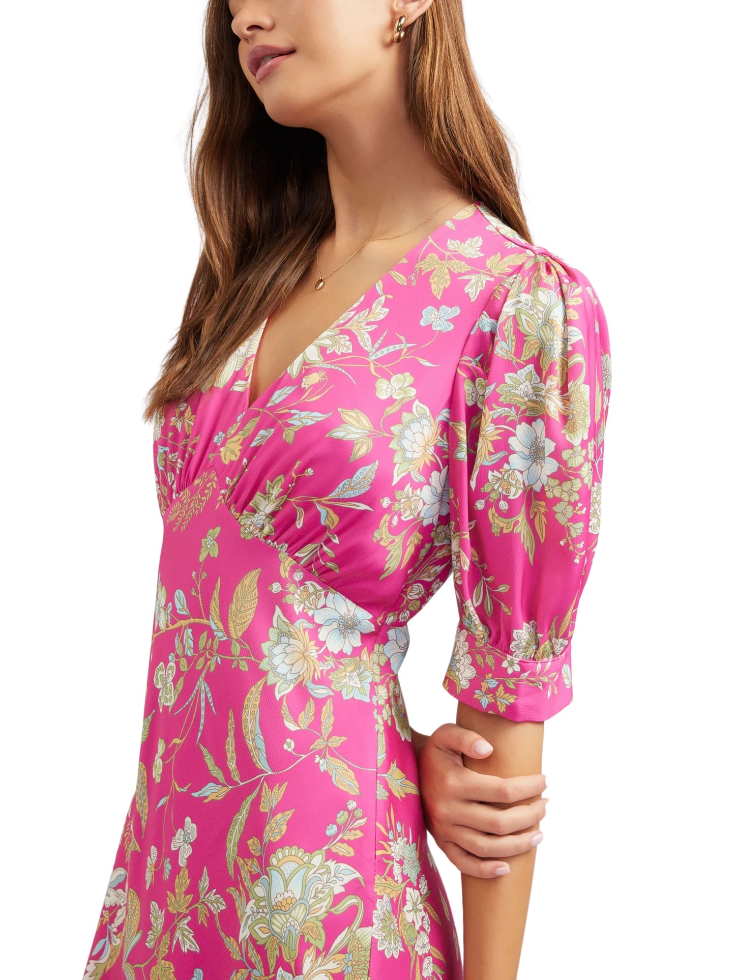 Vestido midi manga corta