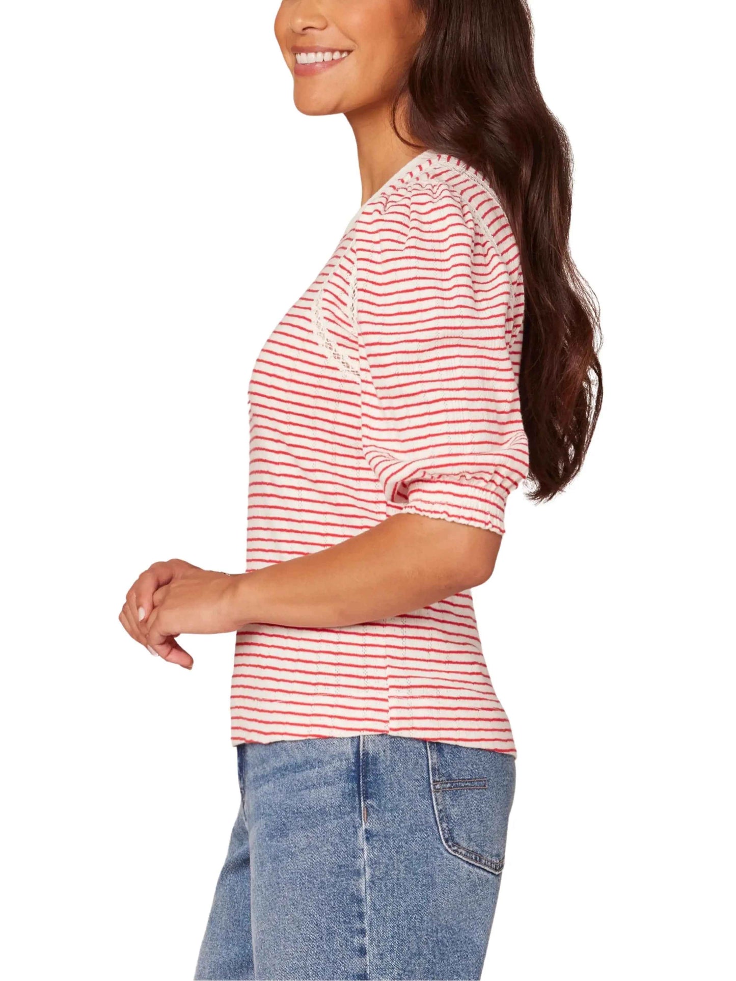 Blusa rayada manga globo - Escorpio Boutique