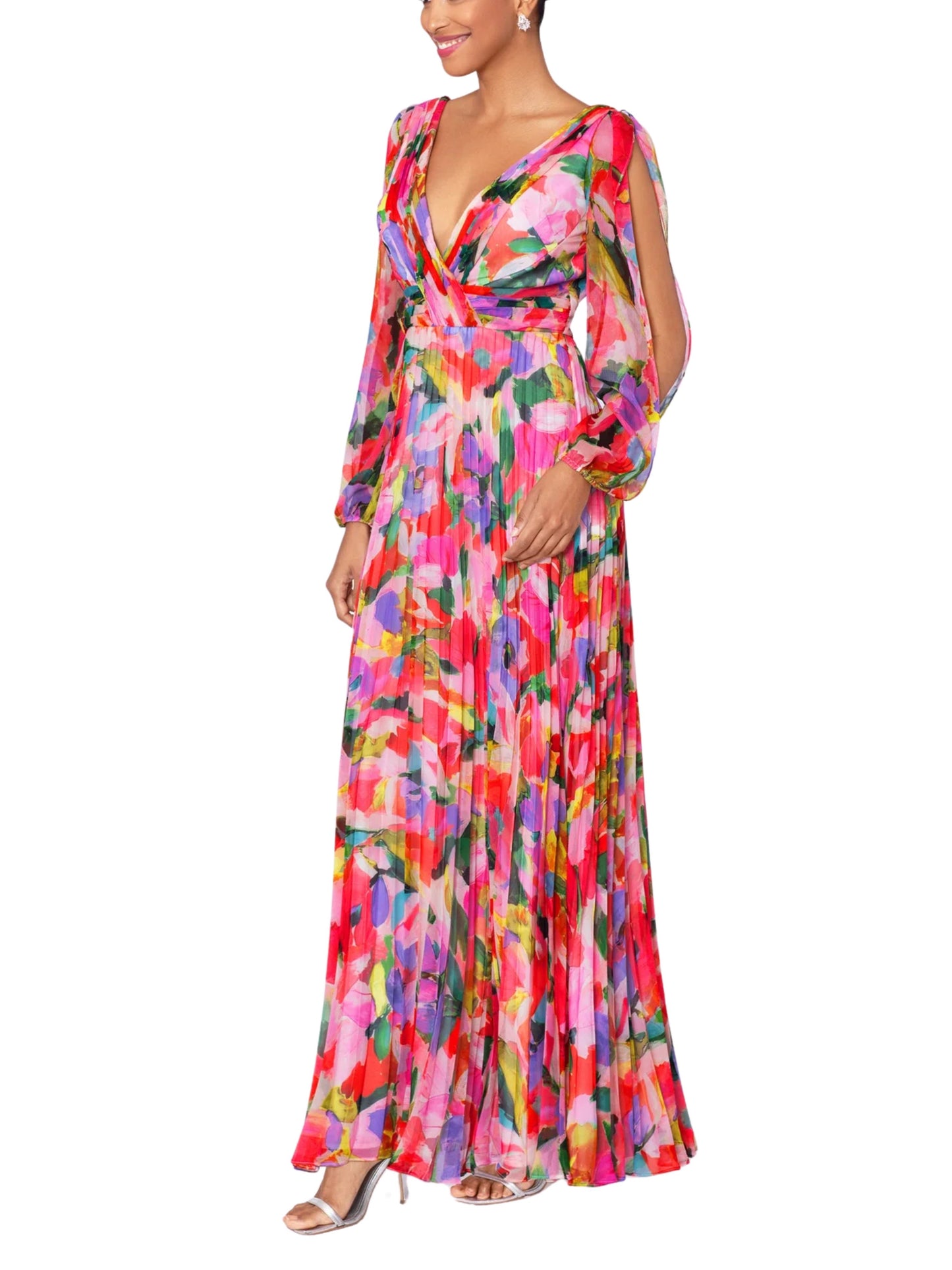 Vestido largo de manga larga