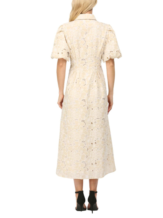 Vestido midi manga globo. - Escorpio Boutique