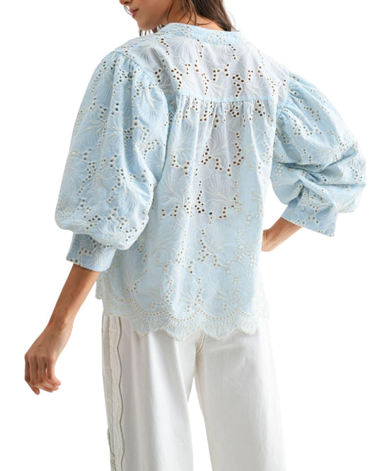 blusa ojillos azul cielo espalda