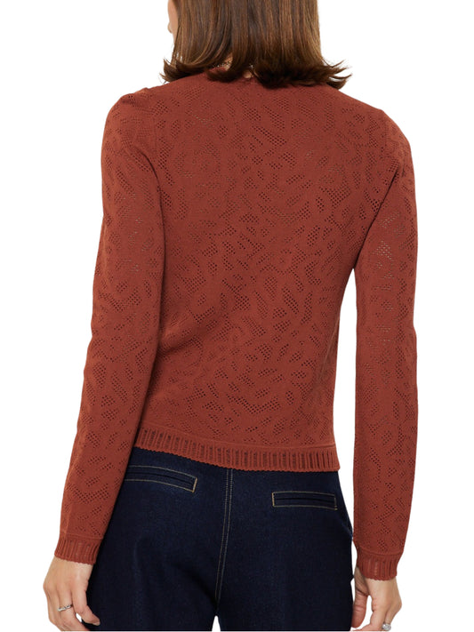 Blusa calada terracota de manga larga para mujer Escorpio boutique