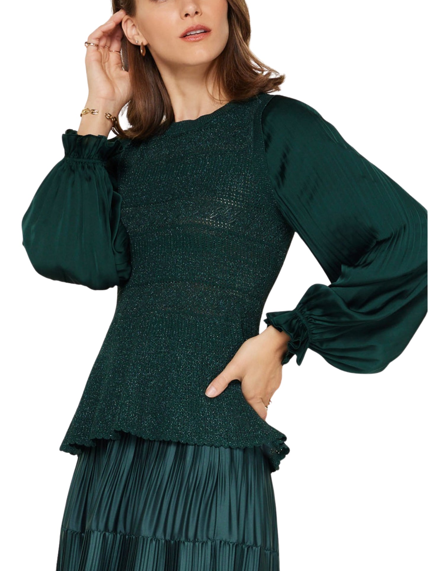 Blusa sofisticada metálica de fiesta Escorpio