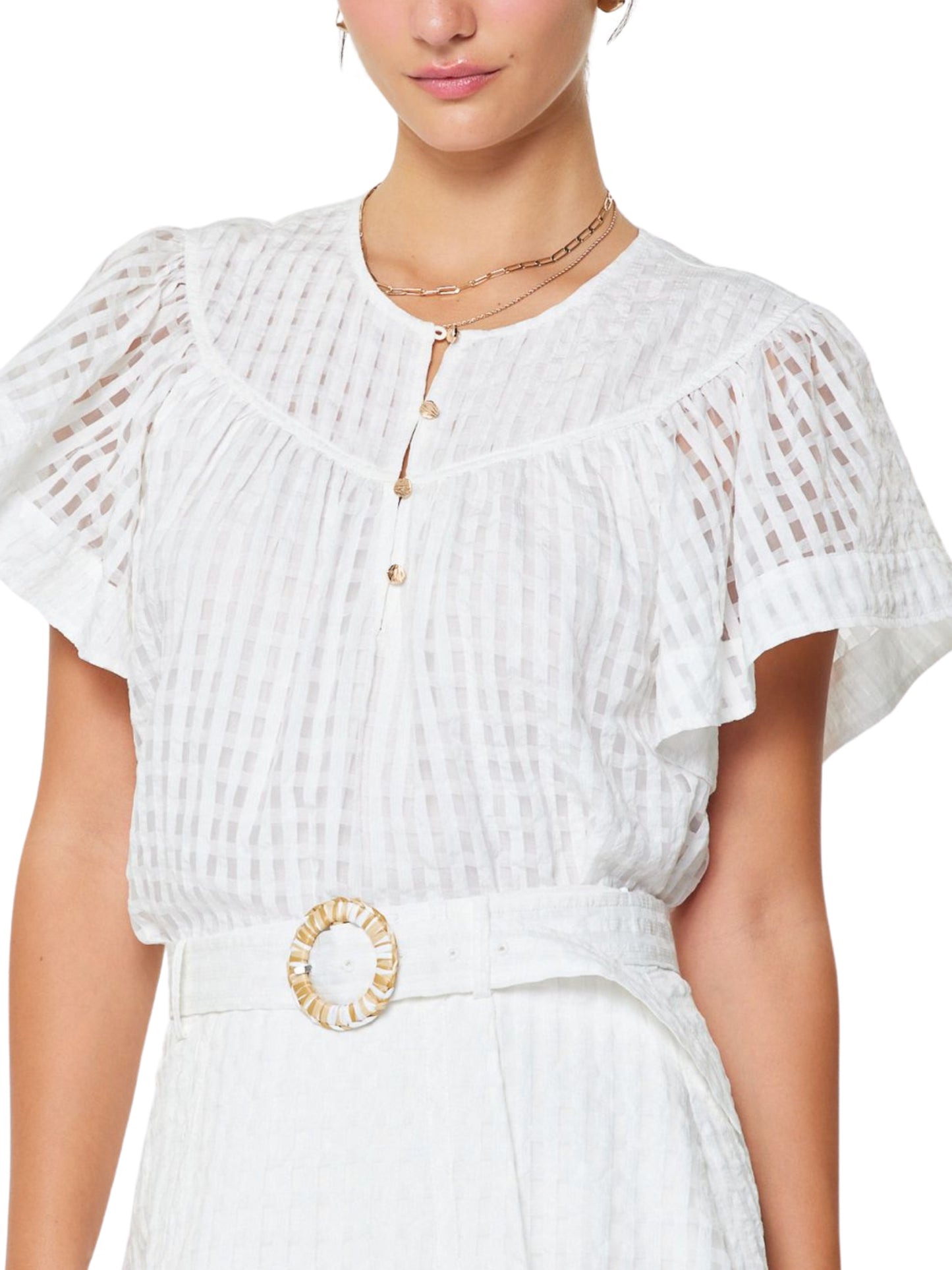 Blusa Blanca manga corta - Escorpio Boutique