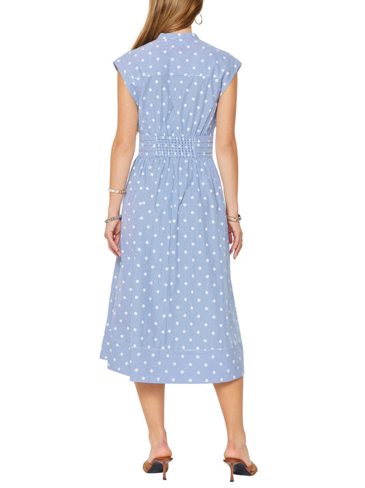 Vestido Midi Manga Corta Con Lunares - Escorpio Boutique