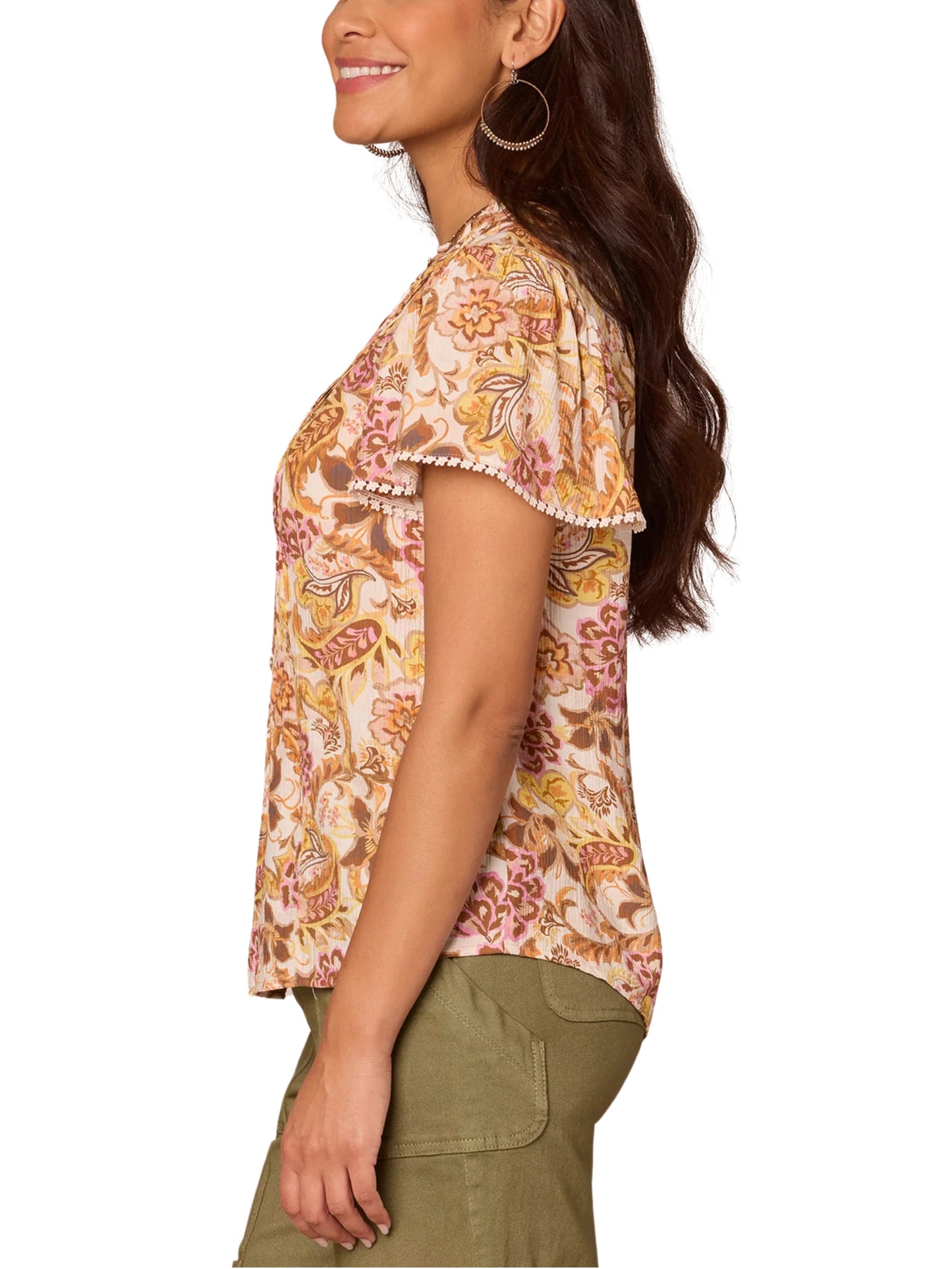 Blusa de manga corta con botones