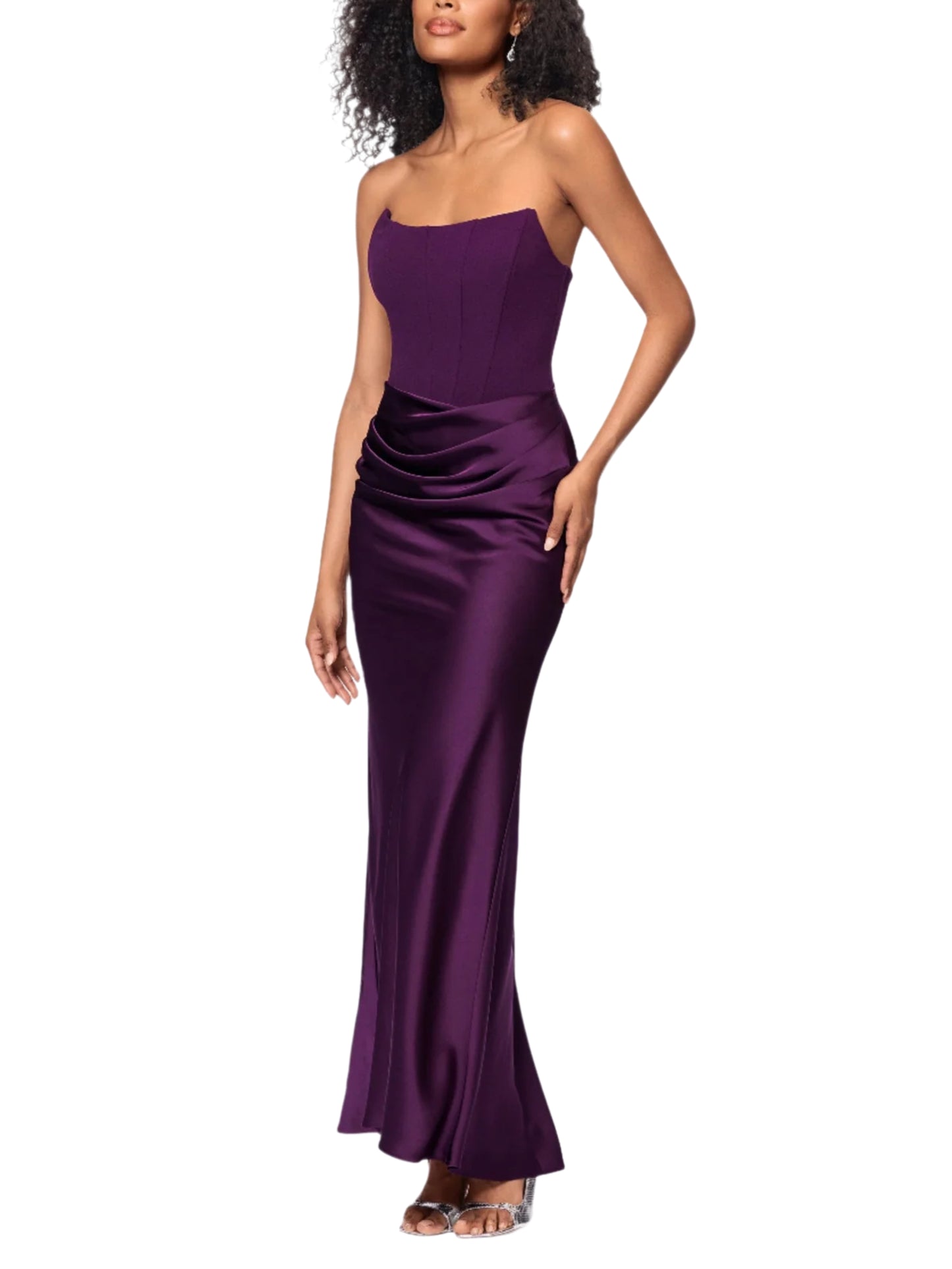 Vestido largo strapless