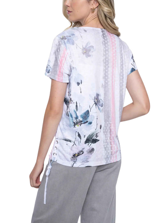 Blusa de manga corta con encaje - Escorpio Boutique