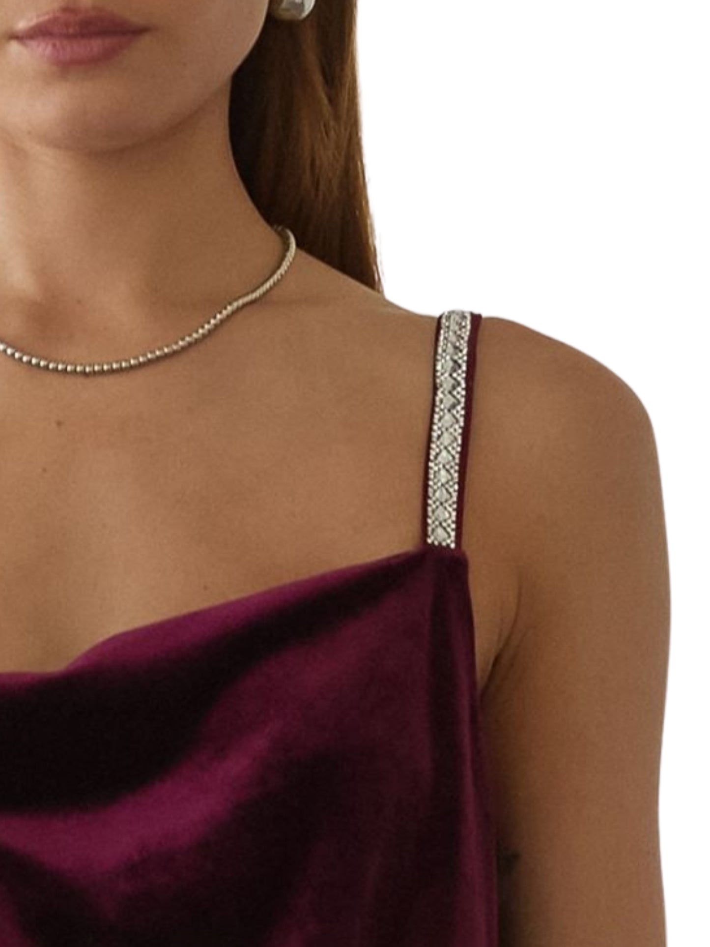 Blusa de terciopelo con tirantes de cristal - Escorpio Boutique