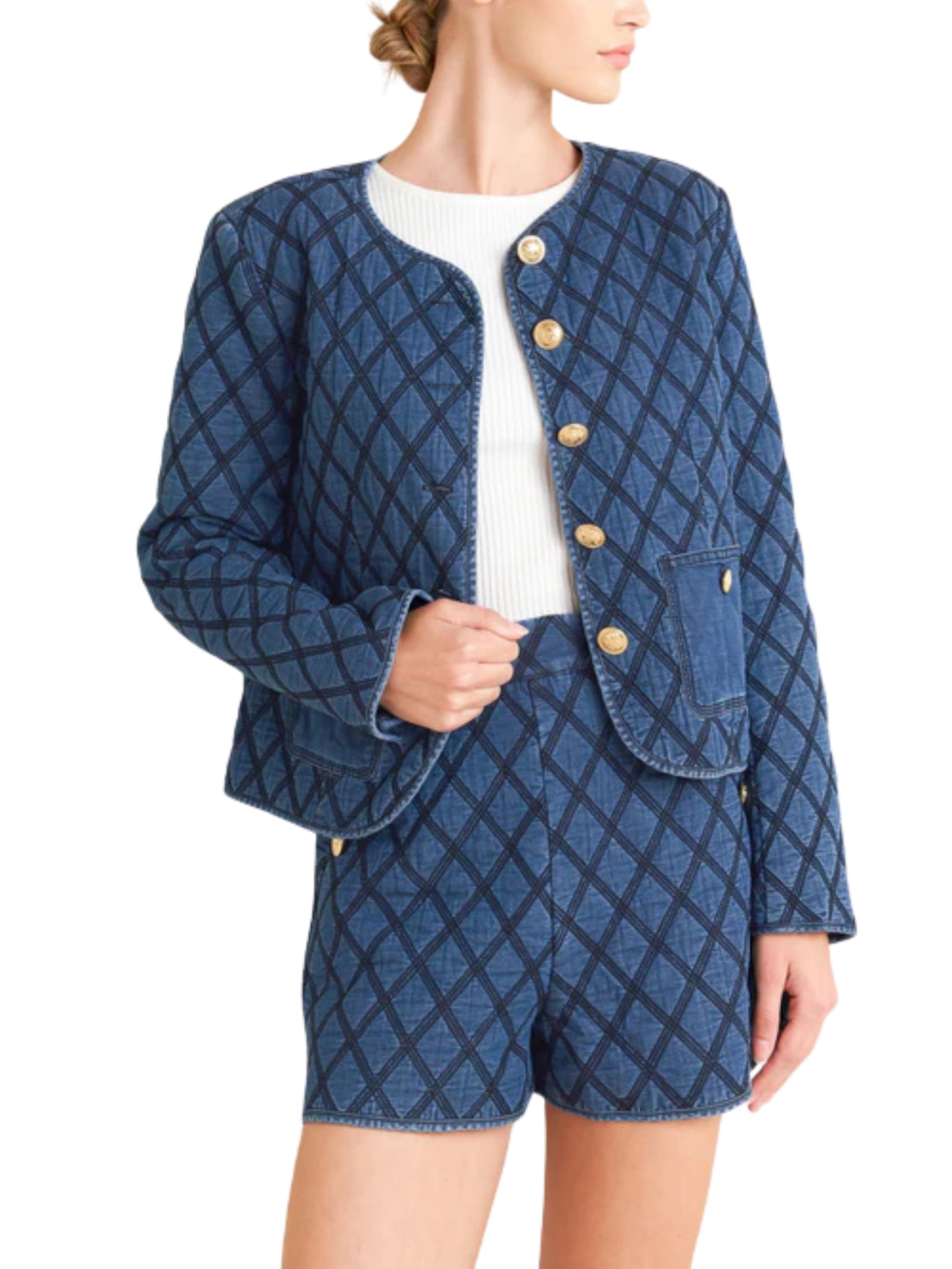 Saco de mezclilla capitonado