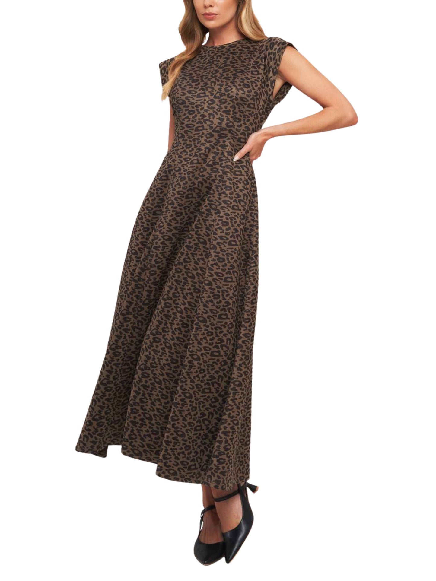 Vestido Midi Animal Print Ante Vegano
