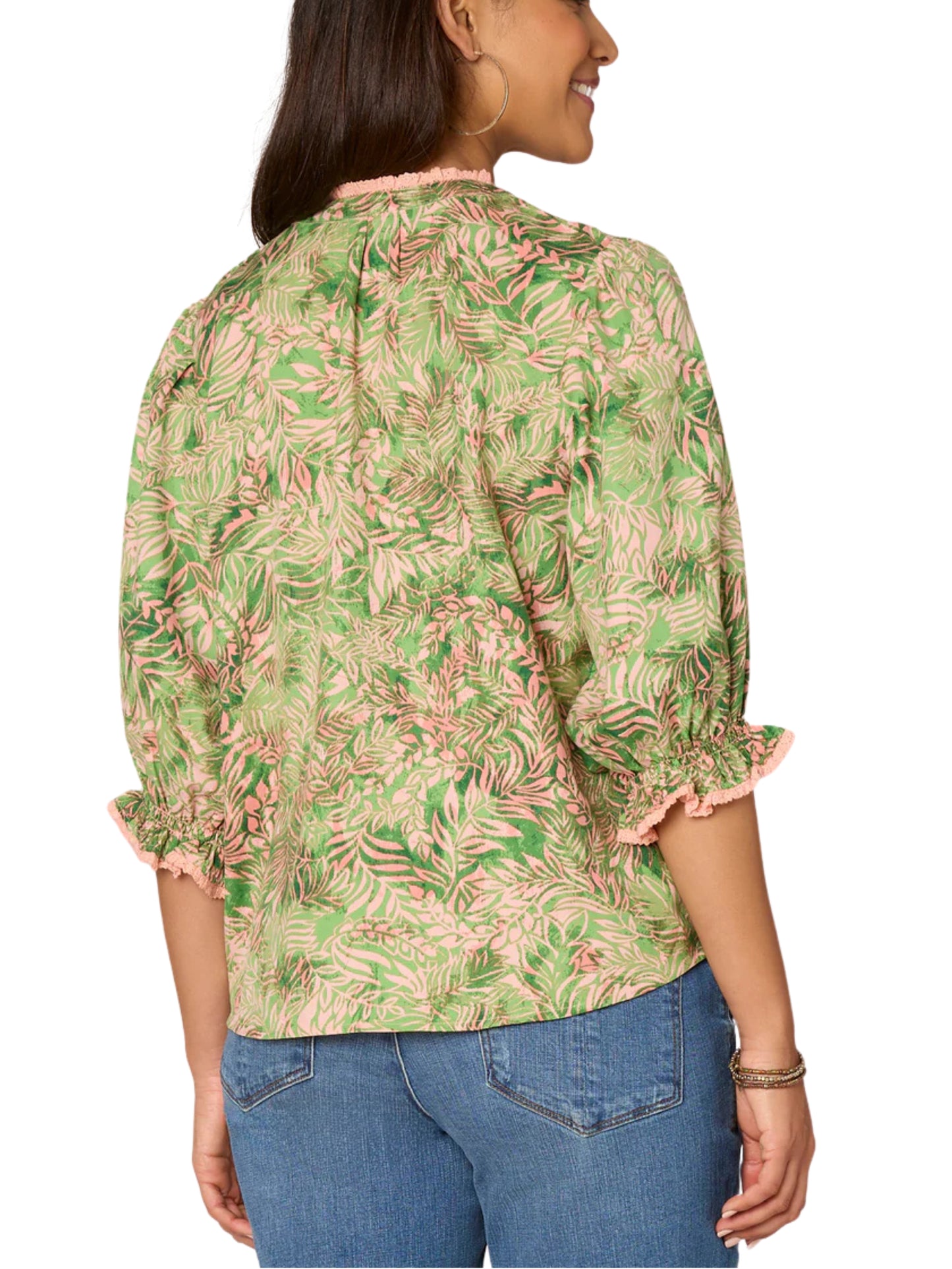 Blusa holgada de manga 3/4