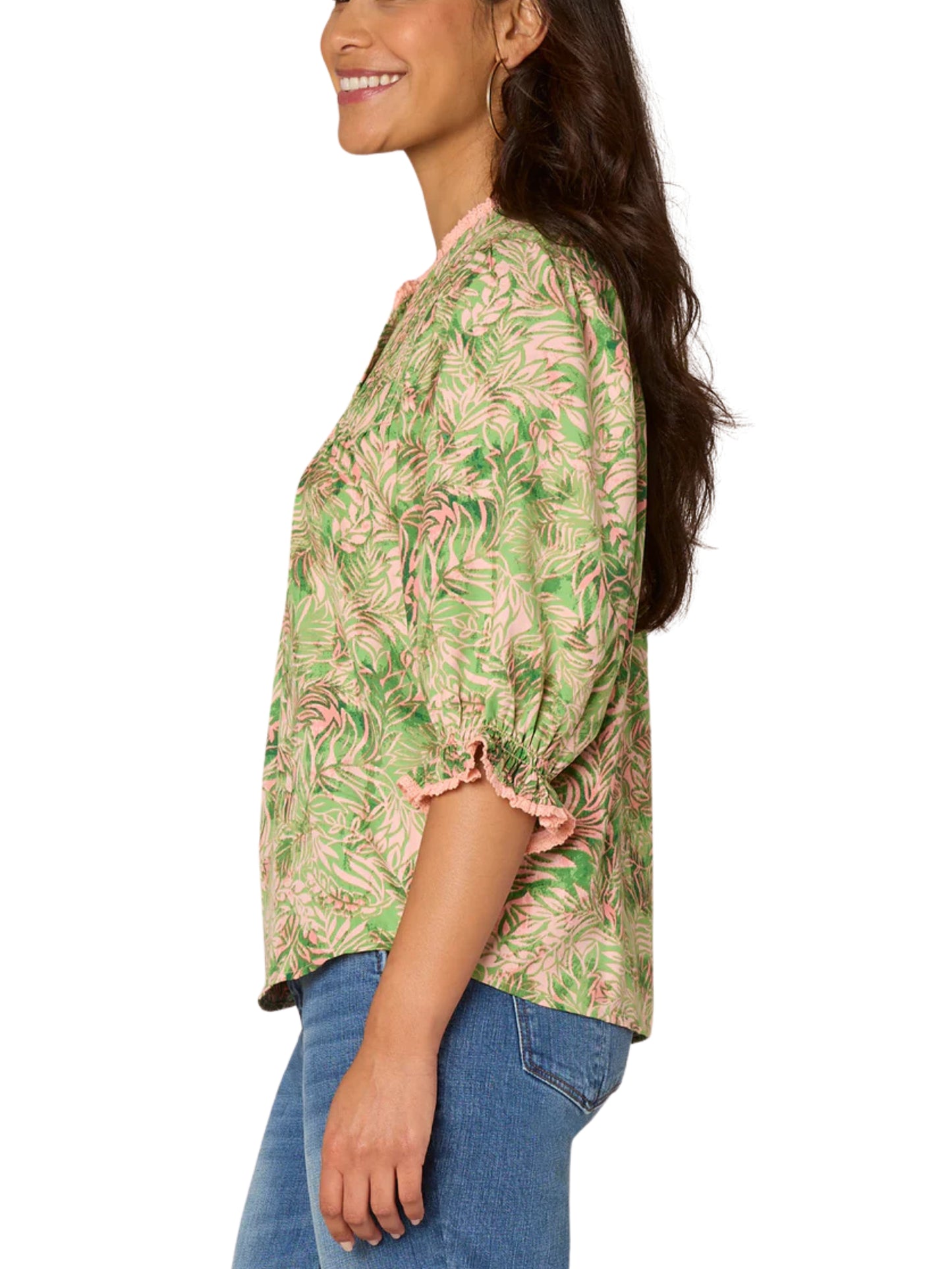 Blusa holgada de manga 3/4