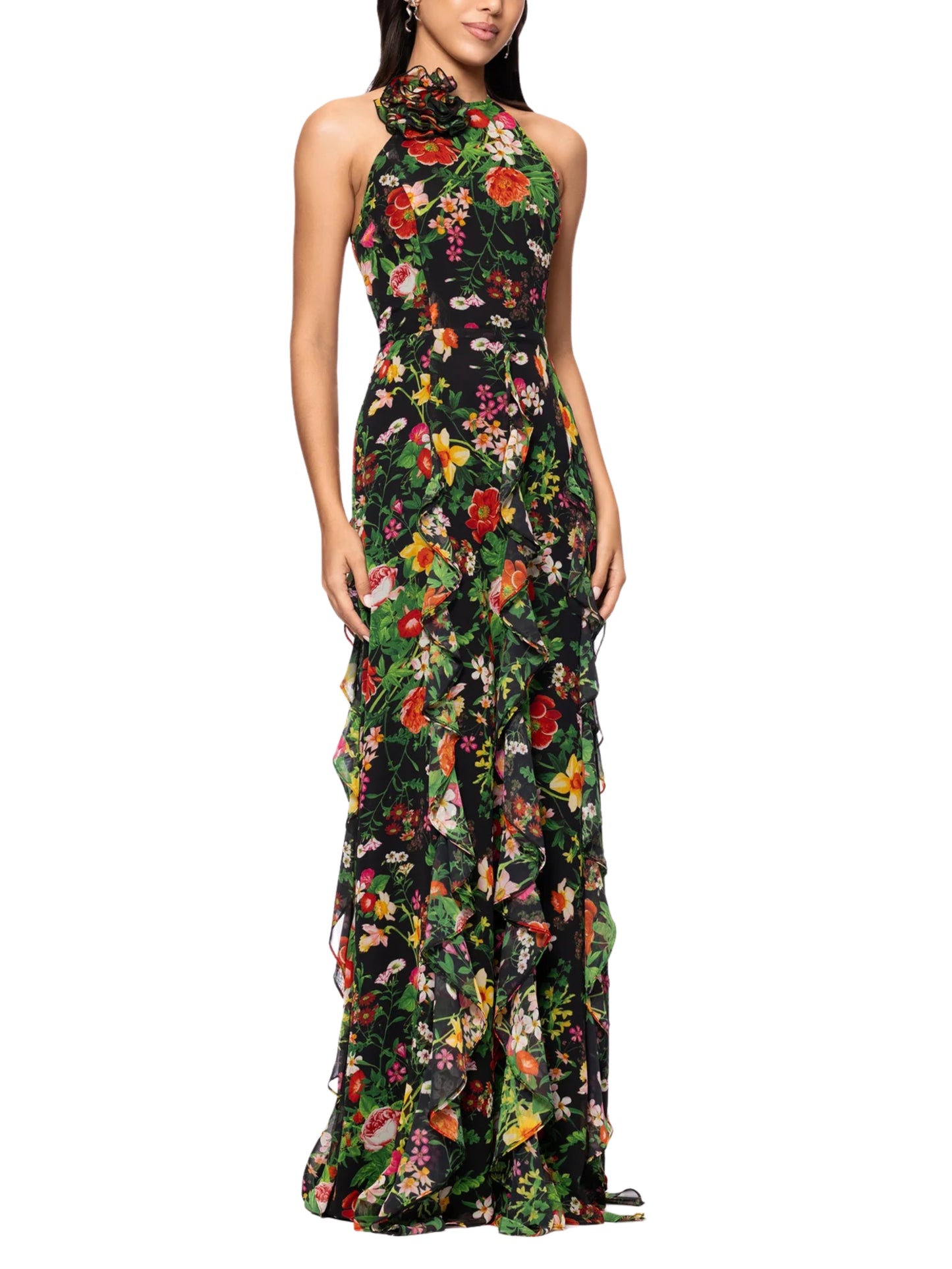 Vestido largo cuello halter