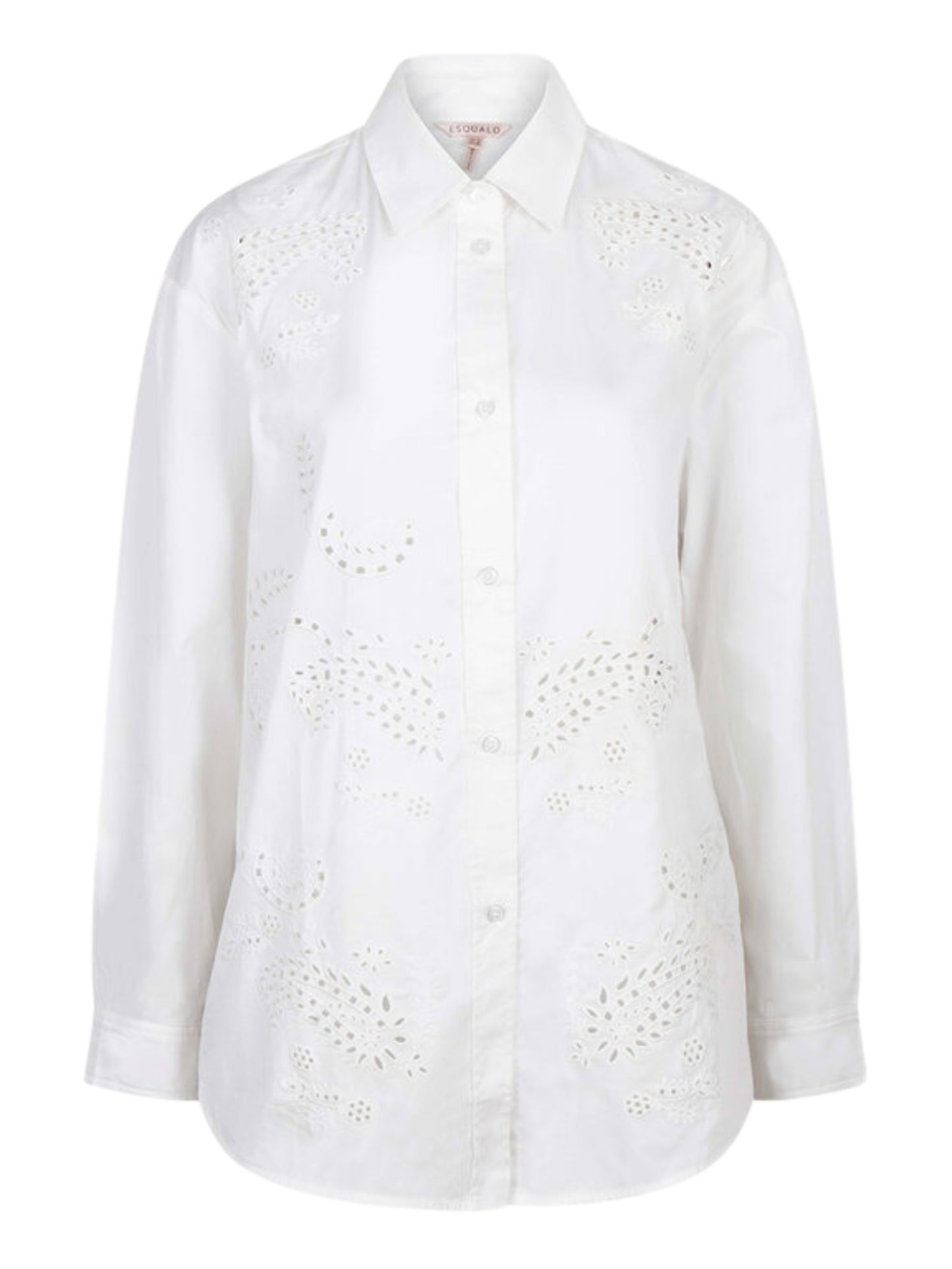 Blusa de manga larga en algodón de ojillos.