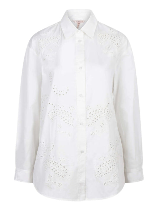 Blusa de manga larga en algodón de ojillos. - Escorpio Boutique