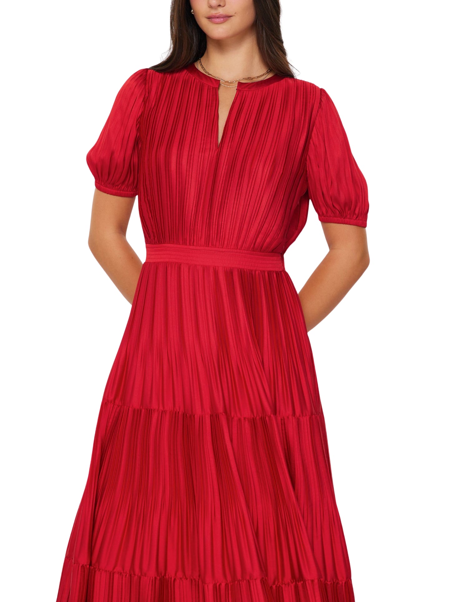 Maxi Vestido Rojo Plisado - Escorpio Boutique