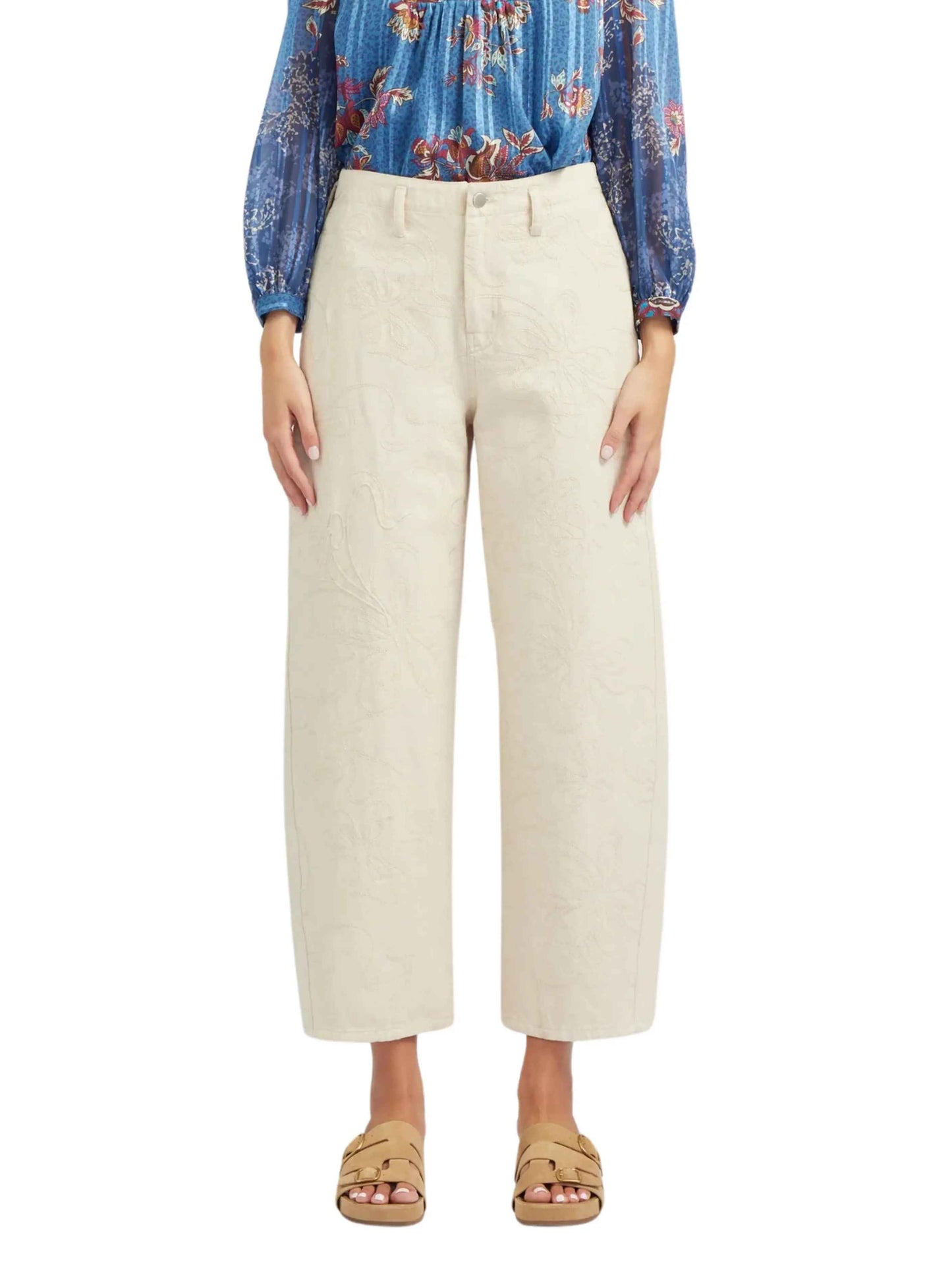 Jeans corte barrel bordados - Escorpio Boutique