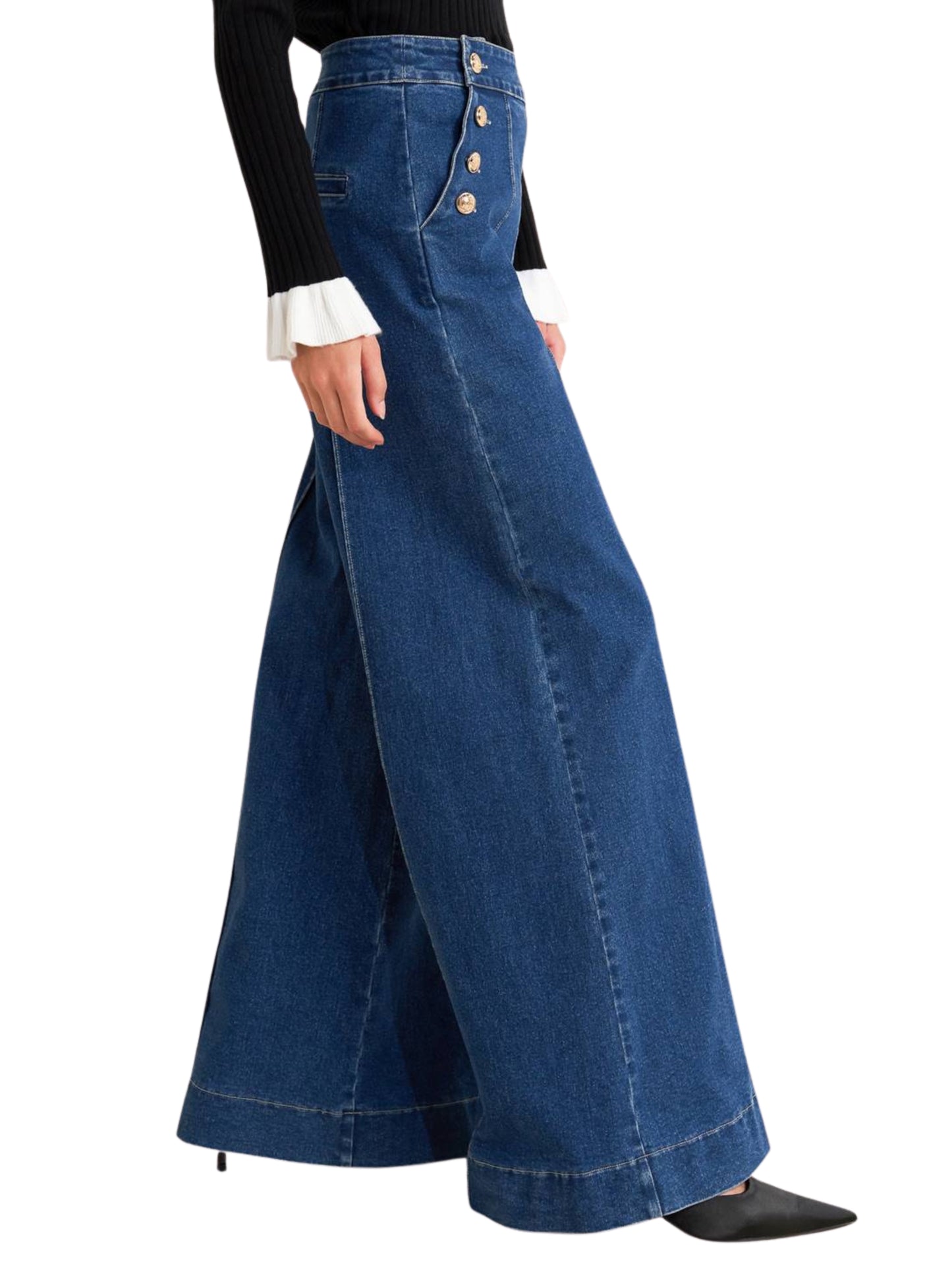 Escorpio Boutique Jeans de piena amplia tipo marinero