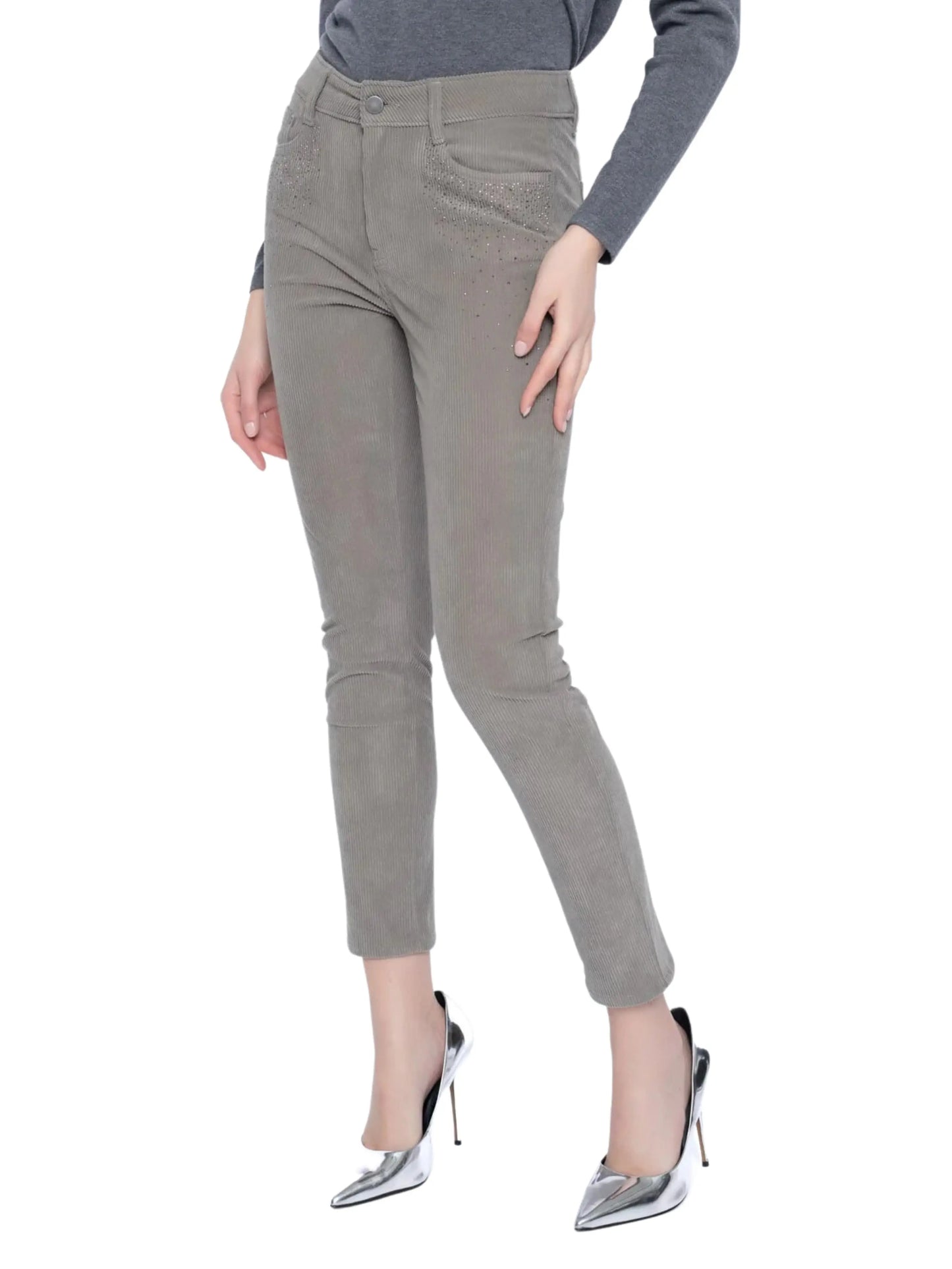 Pantalón de pana con cristales. - Escorpio Boutique