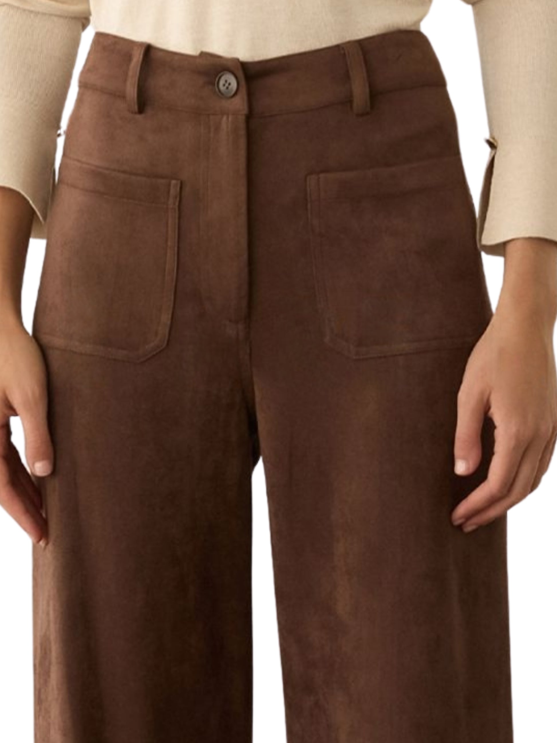 Pantalon de pierna ancha en ante vegano - Escorpio Boutique