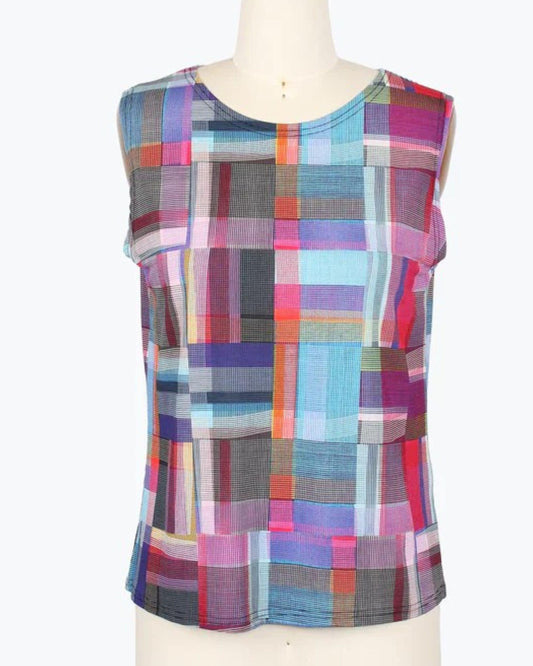 set_denim_mesh_cuadros_multicolor-blusa