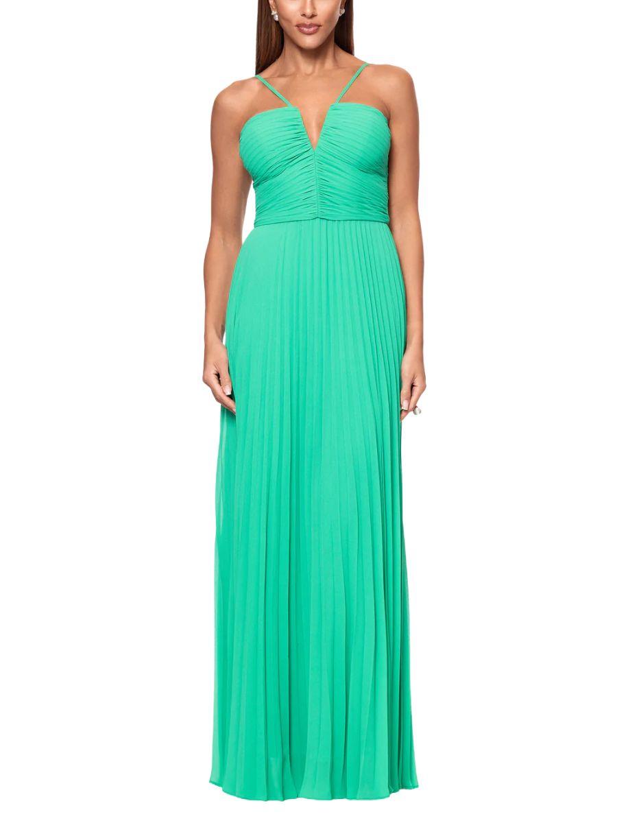 Vestido Largo en Gasa Cuello Halter